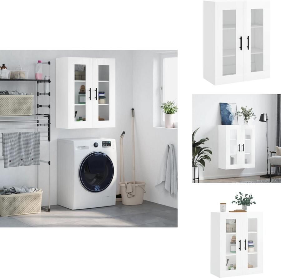VidaXL Wandkast Wandkasten Hangkast Hangende Kast Hangkast 69 5x34x90 cm hoogglans wit