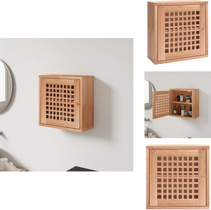 VidaXL Wandkast Wandkasten Hangkast Hangende Kast Wandkast 42x18x42 cm massief walnotenhout
