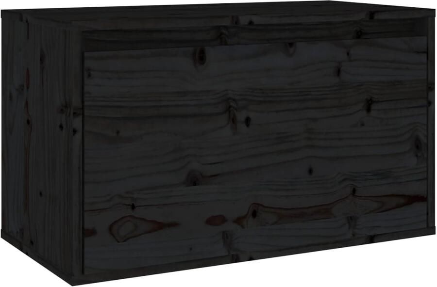 VidaXL Wandkast Wandkasten Hangkast Hangende Kast Wandkast 60x30x35 cm massief grenenhout zwart