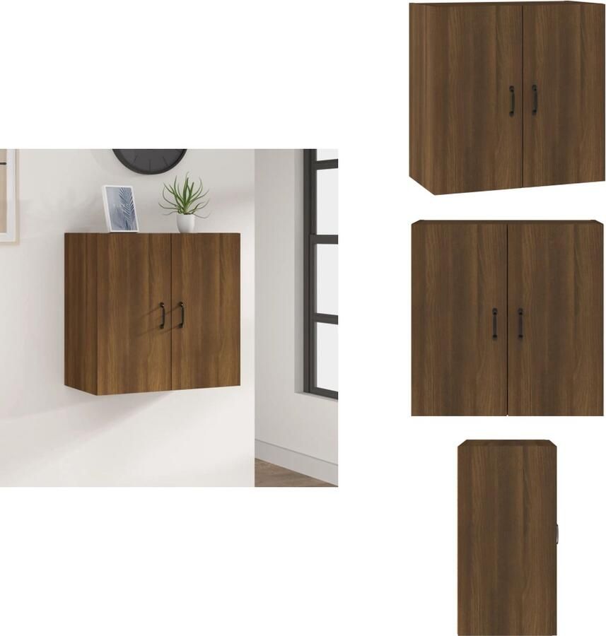 VidaXL Wandkast Wandkasten Hangkast Hangende Kast Wandkast 60x31x60 cm bewerkt hout bruineikenkleurig
