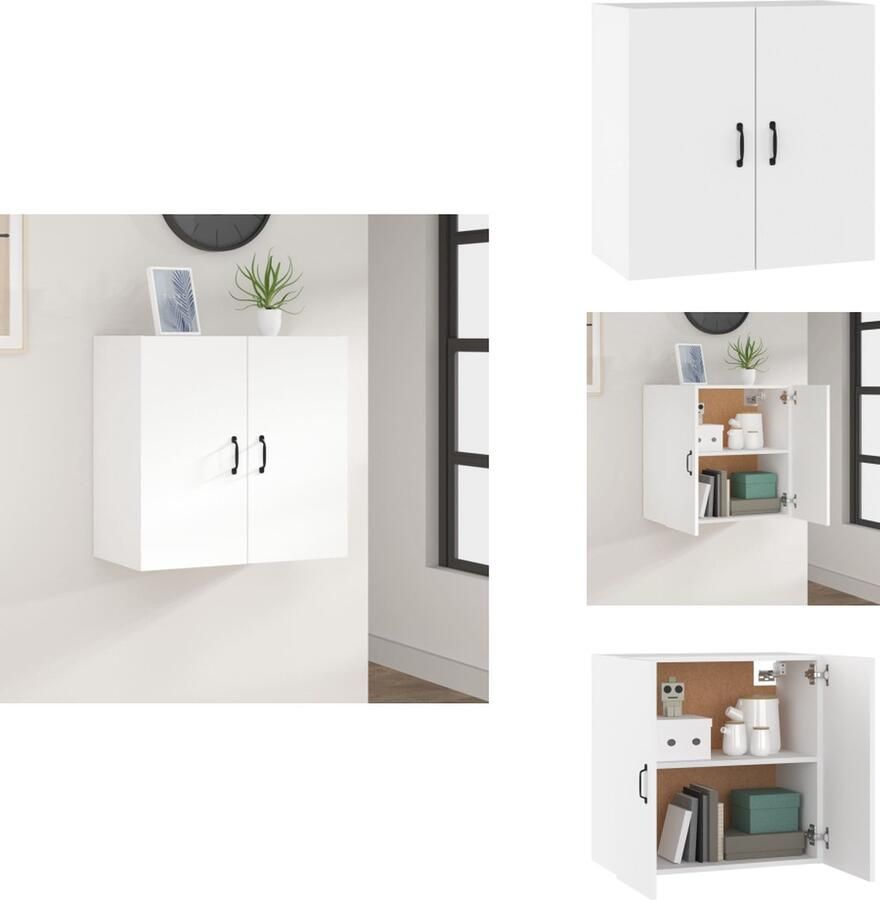 VidaXL Wandkast Wandkasten Hangkast Hangende Kast Wandkast 60x31x60 cm bewerkt hout wit