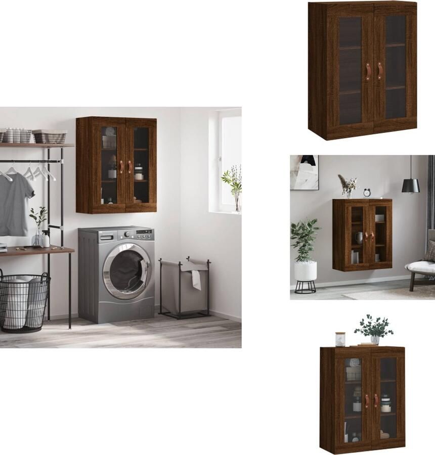 VidaXL Wandkast Wandkasten Hangkast Hangende Kast Wandkast 69-5x34x90 cm bruineikenkleurig