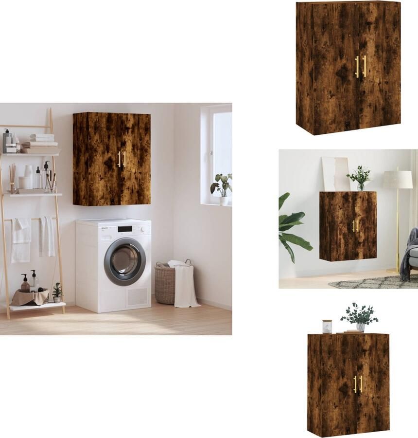VidaXL Wandkast Wandkasten Hangkast Hangende Kast Wandkast 69-5x34x90 cm gerookt eikenkleurig - Foto 2