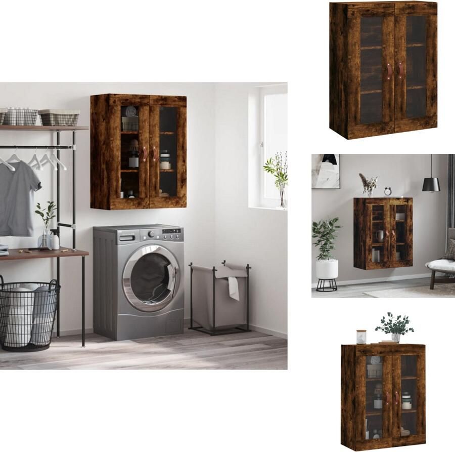 VidaXL Wandkast Wandkasten Hangkast Hangende Kast Wandkast 69 5x34x90 cm gerookt eikenkleurig