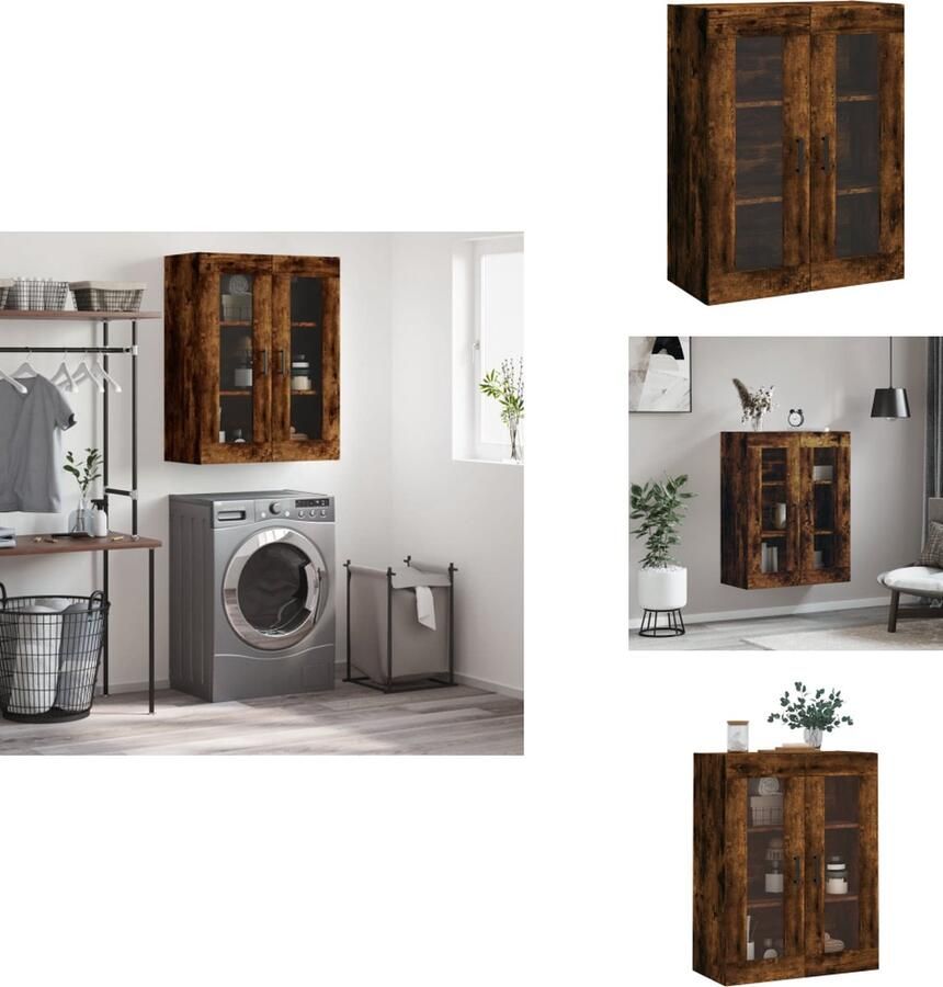 VidaXL Wandkast Wandkasten Hangkast Hangende Kast Wandkast 69-5x34x90 cm gerookt eikenkleurig