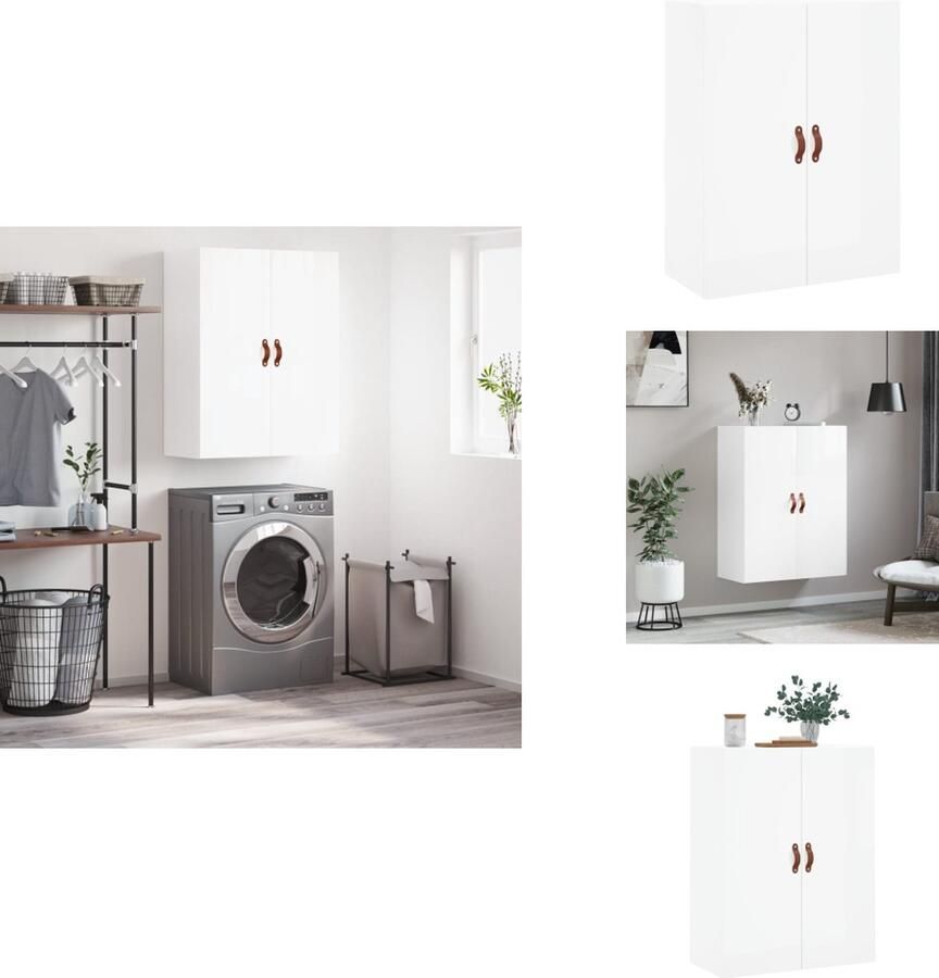 VidaXL Wandkast Wandkasten Hangkast Hangende Kast Wandkast 69-5x34x90 cm hoogglans wit