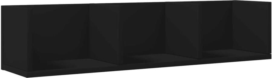 VidaXL Wandkast 75x18x16 5 cm bewerkt hout zwart Wandkast Wandkasten Hangkast Hangende Kast