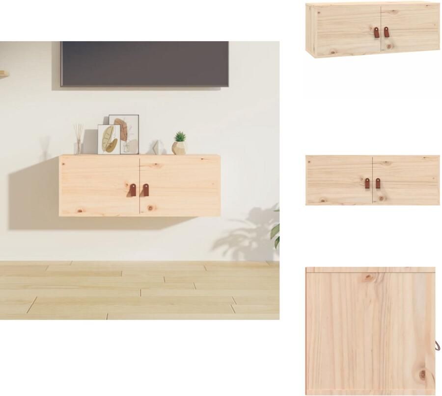 VidaXL Wandkast Wandkasten Hangkast Hangende Kast Wandkast 80x30x30 cm massief grenenhout