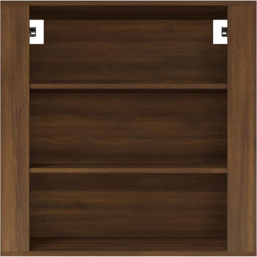 VidaXL Wandkast Wandkasten Hangkast Hangende Kast Wandkast 80x33x80 cm bewerkt hout bruineikenkleurig - Foto 2