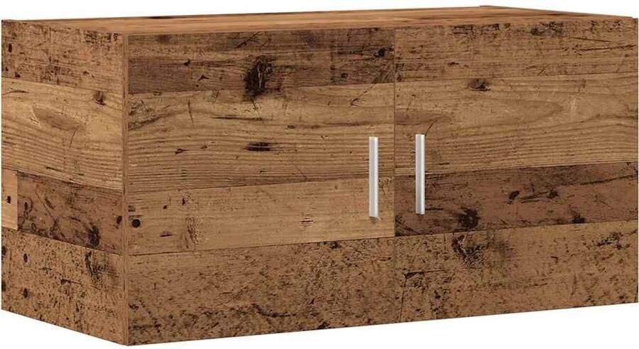VidaXL Wandkast 80x39x40 cm bewerkt hout oud houtkleurig Wandkast Wandkasten Hangkast Hangende Kast
