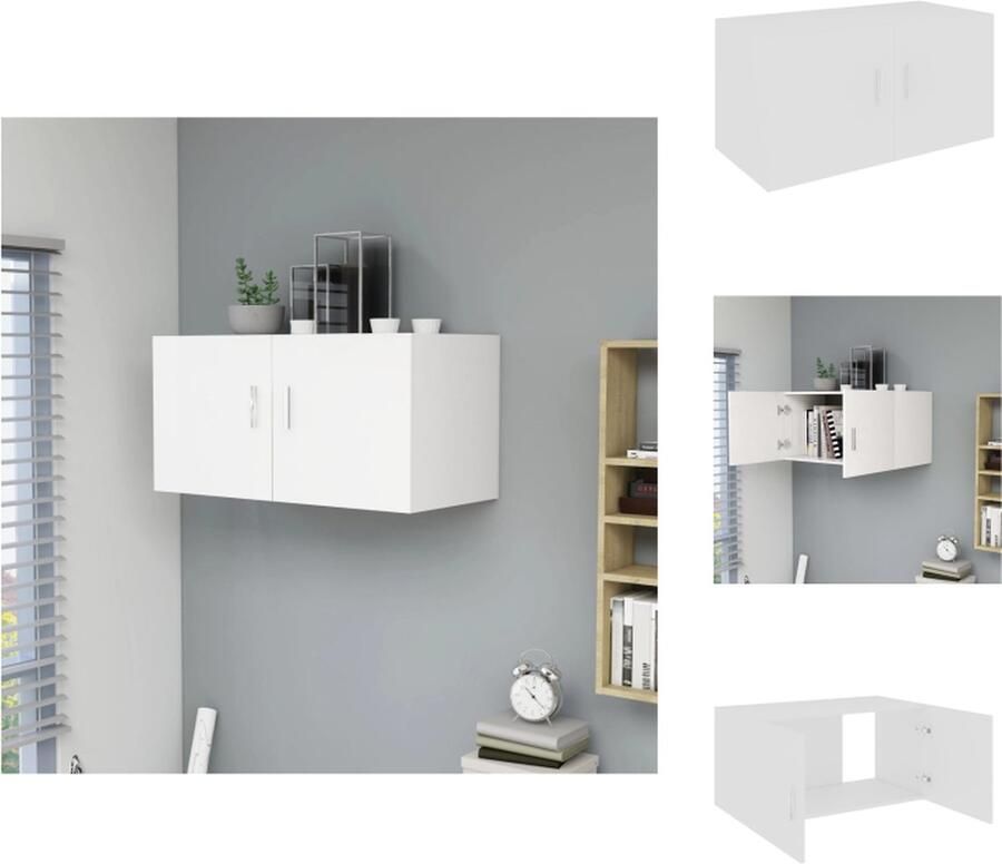 VidaXL Wandkast Wandkasten Hangkast Hangkasten Hangkast 80x39x40 cm bewerkt hout wit