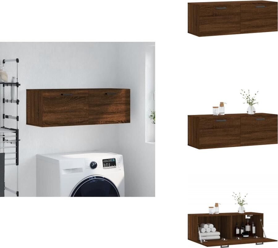 VidaXL Wandkast Wandkasten Kast Bijzetkast Wandkast 100x36 5x35 cm bewerkt hout bruin eikenkleur