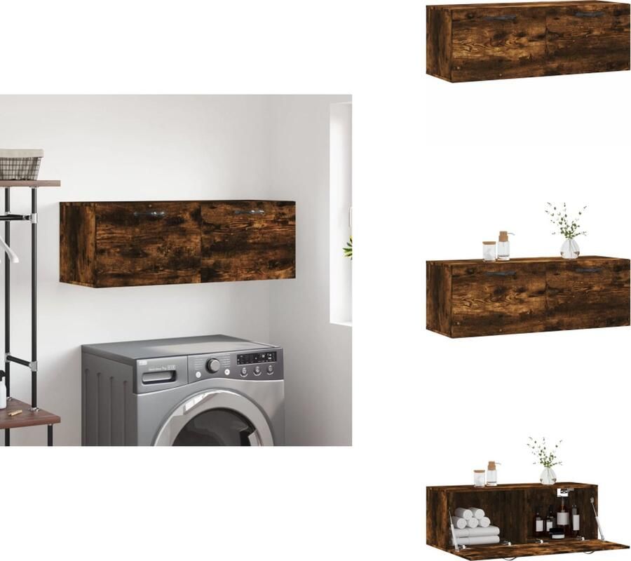 VidaXL Wandkast Wandkasten Kast Bijzetkast Wandkast 100x36 5x35 cm bewerkt hout gerookt eikenkleurig