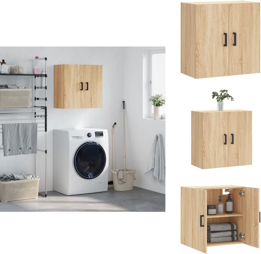 VidaXL Wandkast Wandkasten Kast Bijzetkast Wandkast 60x31x60 cm bewerkt hout sonoma eikenkleurig