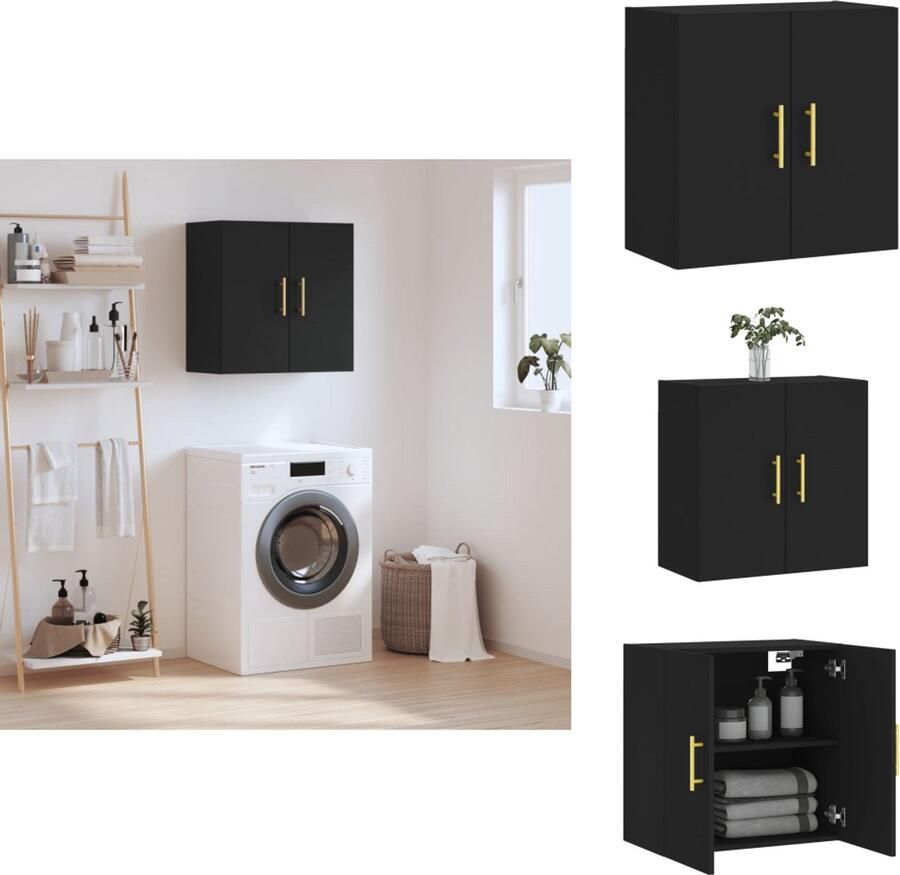VidaXL -Wandkast-60x31x60-cm-bewerkt-hout-zwart - Foto 3