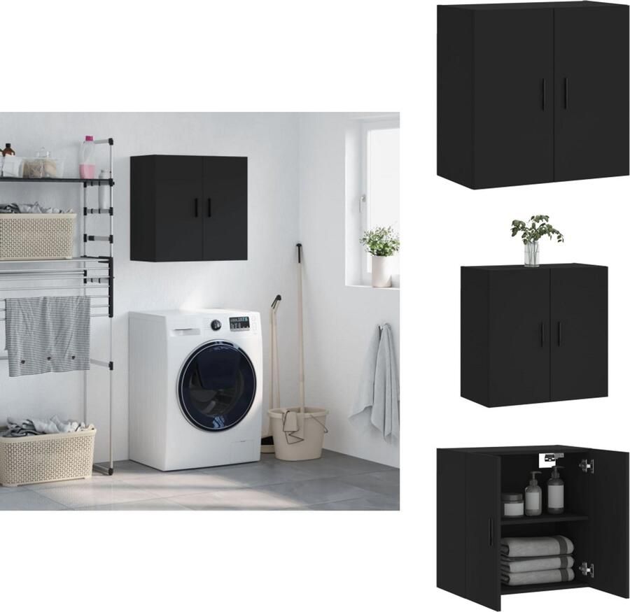 VidaXL Wandkast Wandkasten Kast Bijzetkast Wandkast 60x31x60 cm bewerkt hout zwart