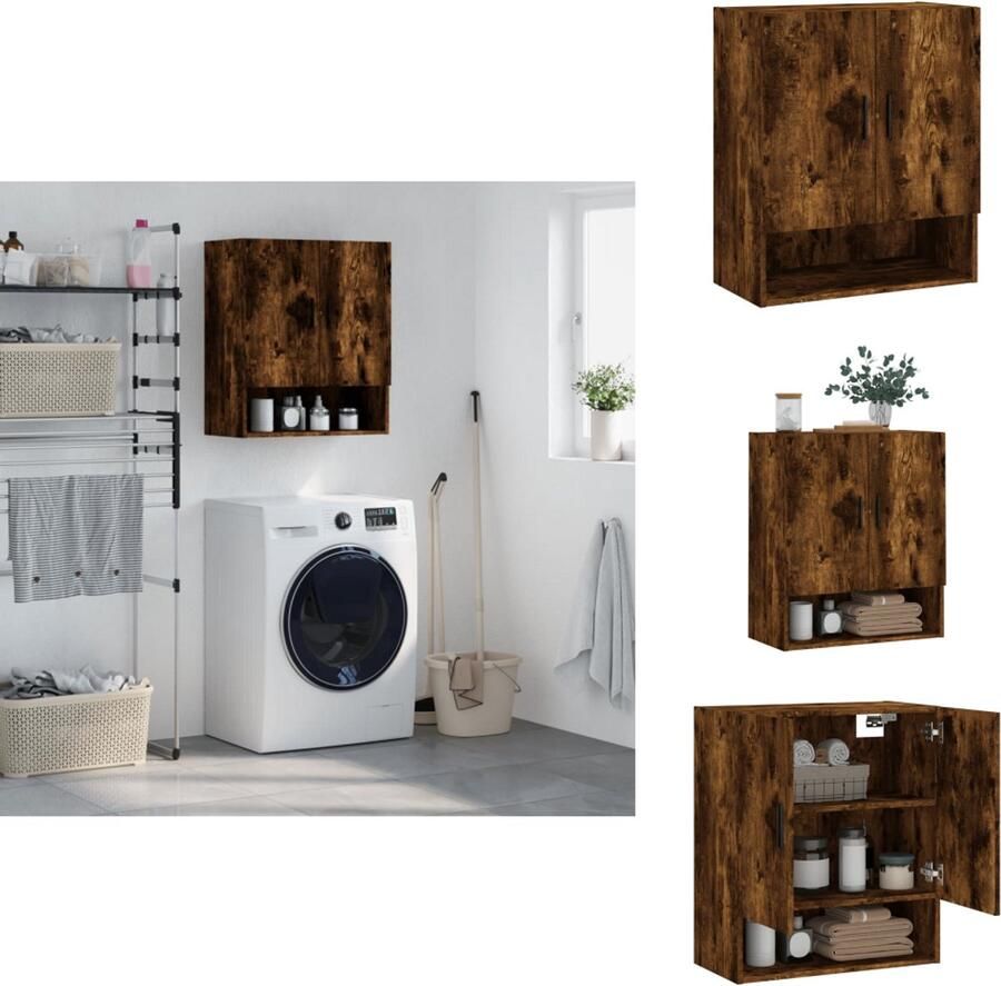 VidaXL Wandkast Wandkasten Kast Bijzetkast Wandkast 60x31x70 cm bewerkt hout gerookt eikenkleurig