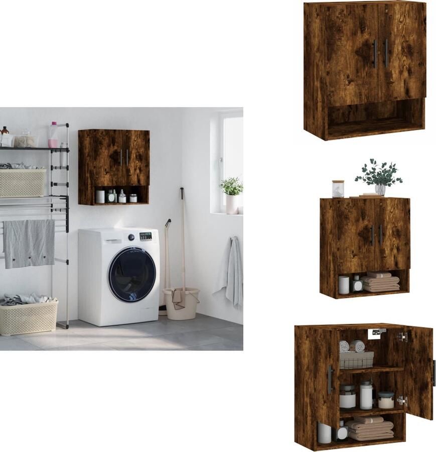 VidaXL Wandkast Wandkasten Kast Bijzetkast Wandkast 60x31x70 cm bewerkt hout gerookt eikenkleurig