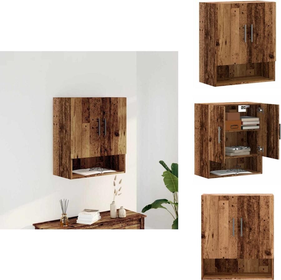 VidaXL Wandkast Wandkasten Kast Bijzetkast Wandkast 60x31x70 cm bewerkt hout oud houtkleurig