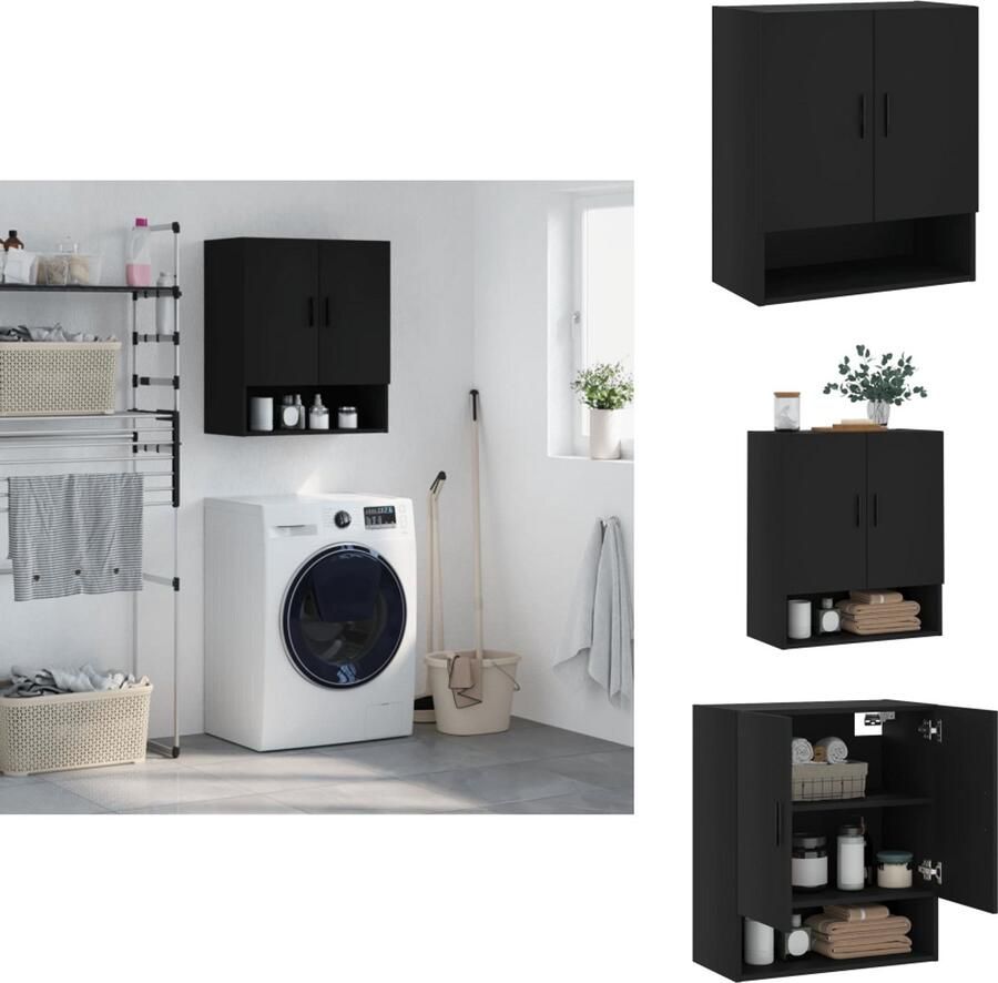 VidaXL Wandkast Wandkasten Kast Bijzetkast Wandkast 60x31x70 cm bewerkt hout zwart