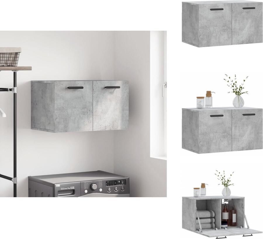 VidaXL Wandkast Wandkasten Kast Bijzetkast Wandkast 60x36 5x35 cm bewerkt hout betongrijs - Foto 2