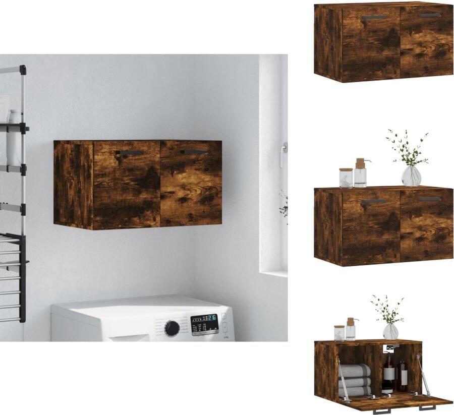 VidaXL Wandkast Wandkasten Kast Bijzetkast Wandkast 60x36 5x35 cm bewerkt hout gerookt eikenkleurig