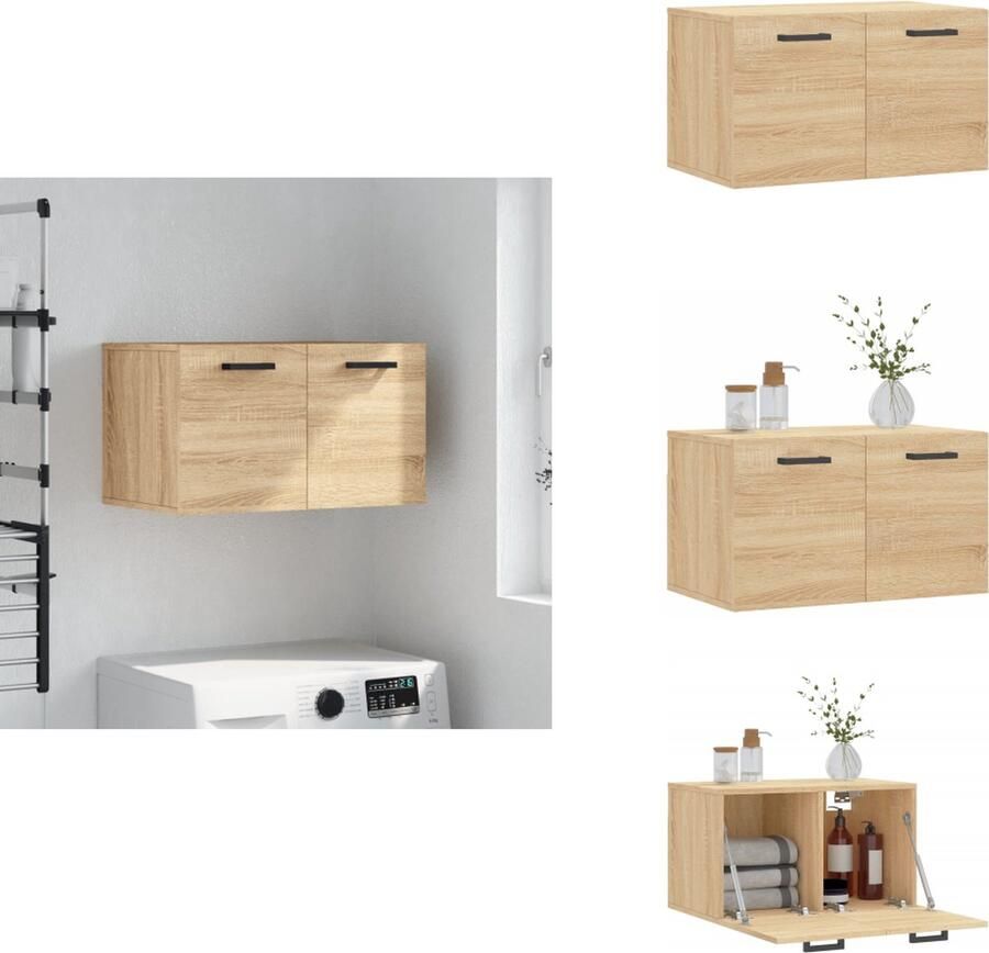 VidaXL Wandkast Wandkasten Kast Bijzetkast Wandkast 60x36 5x35 cm bewerkt hout sonoma eikenkleurig