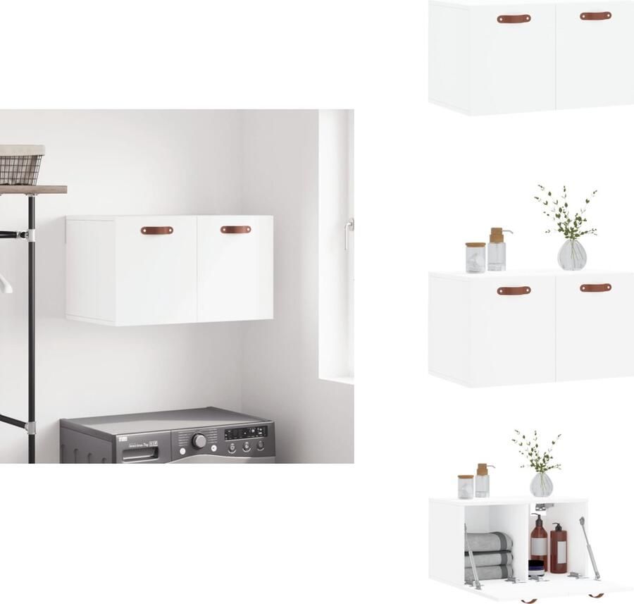 VidaXL Wandkast Wandkasten Kast Bijzetkast Wandkast 60x36 5x35 cm bewerkt hout wit