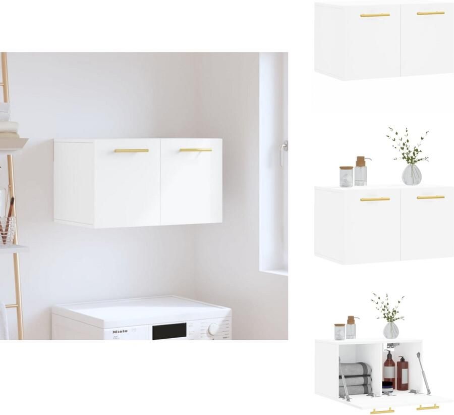 VidaXL Wandkast Wandkasten Kast Bijzetkast Wandkast 60x36-5x35 cm bewerkt hout wit