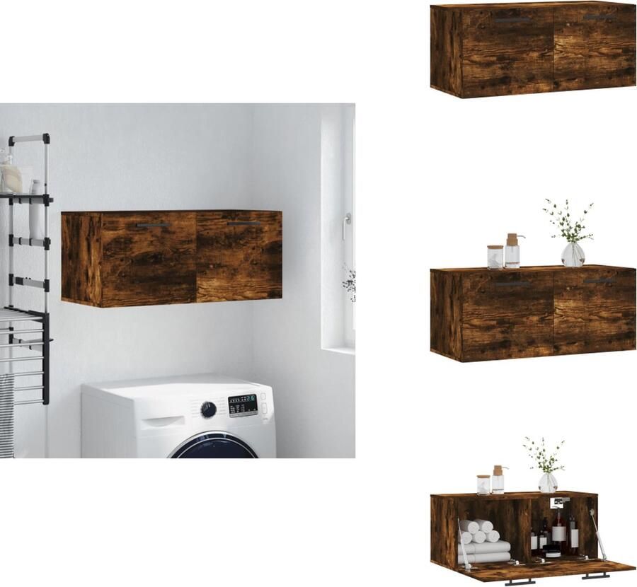 VidaXL Wandkast Wandkasten Kast Bijzetkast Wandkast 80x36 5x35 cm bewerkt hout gerookt eikenkleurig