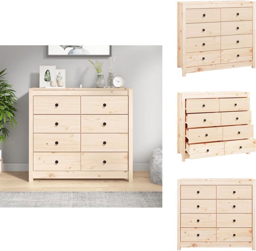 VidaXL Wandkast Wandkasten Kast Buffetkast Dressoir 100x40x90 cm massief grenenhout