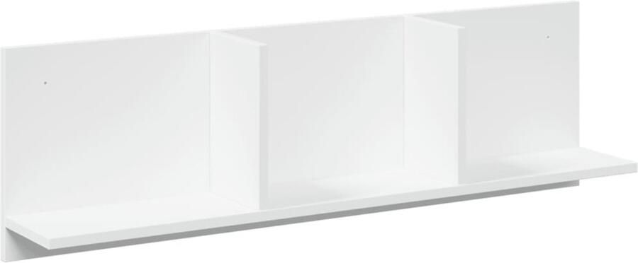 The Living Store Wandkast 100x16 5x30 cm bewerkt hout wit Wandkast Houten Kast Opslagoplossing Zwevende Kast Minimalistische Kast