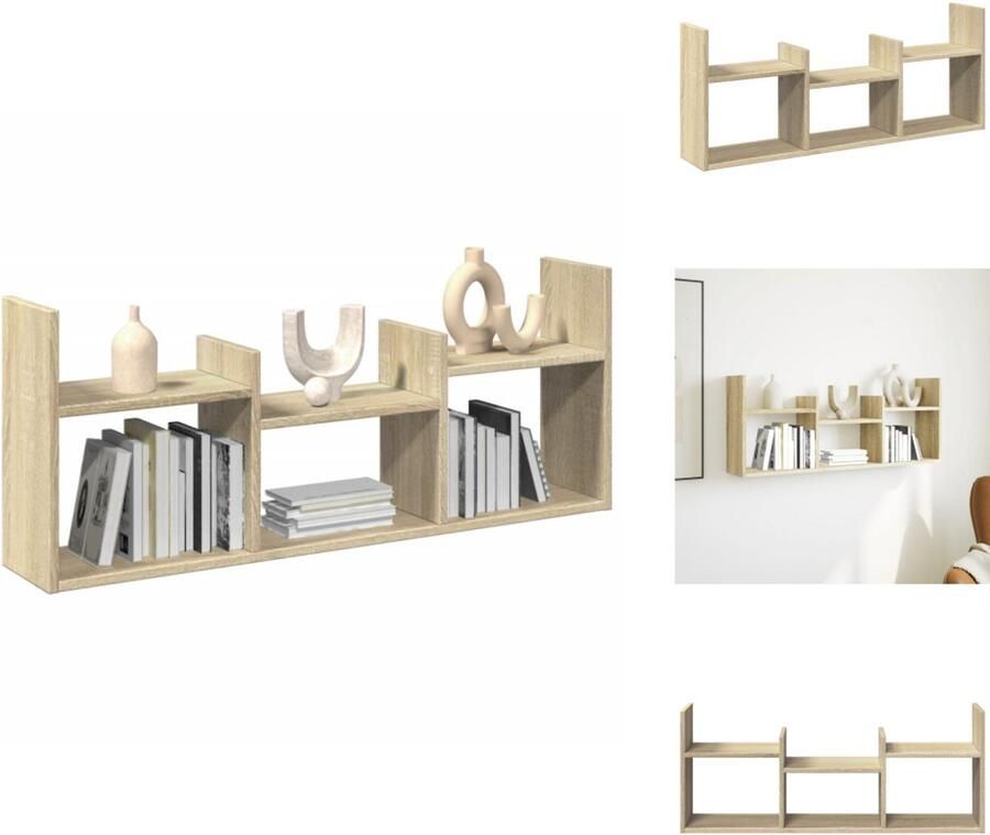 VidaXL Wandkast Wandkasten Opbergkast Keukenkast Wandkast 100x18x40 cm bewerkt hout sonoma eikenkleurig