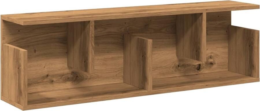 VidaXL The Living Store Wandkast 100x20x30 cm bewerkt hout artinsanaal eikenkleurig Wandkast Houten Kast Opslagoplossing Zwevende Kast Badkamermeubel