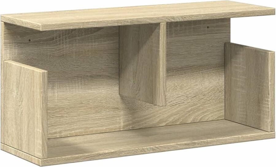 The Living Store Wandkast 60x20x30 cm bewerkt hout sonoma eikenkleurig Wandkast Houten Kast Opslagruimte Woonaccessoires Interieurstijlen