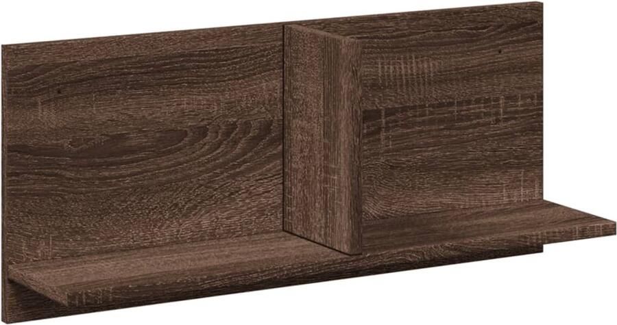 The Living Store Wandkast 70x16 5x30 cm bewerkt hout bruin eikenkleur Wandkast Houten Kast Opbergkast Zwevende Kast Bruine Eiken Kleur