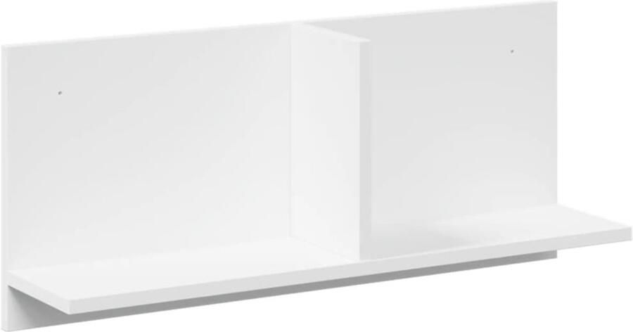 The Living Store Wandkast 70x16 5x30 cm bewerkt hout wit Wandkast Houten Kast Opbergkast Zweefkast Witte Kast