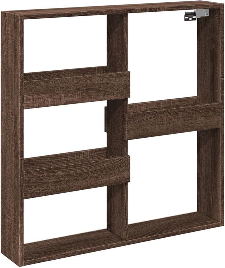 VidaXL Wandkast Wandkasten Opbergkast Keukenkast Wandkast 80x15x80 cm bewerkt hout bruin eikenkleur