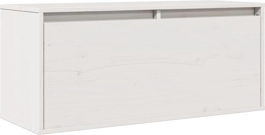 VidaXL Wandkast Wit 80x30x35 cm Grenenhout Hangkast Wandkast Grenenhouten Kast Wit Kast Opbergkast