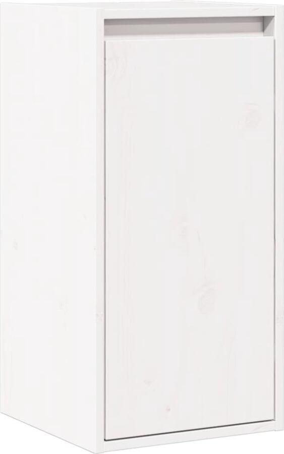 VidaXL Wandkast Wit Massief Grenenhout 30x30x60 cm Zwevende Kast Houten Kast Wandkast Grenoble Hout Salontafel