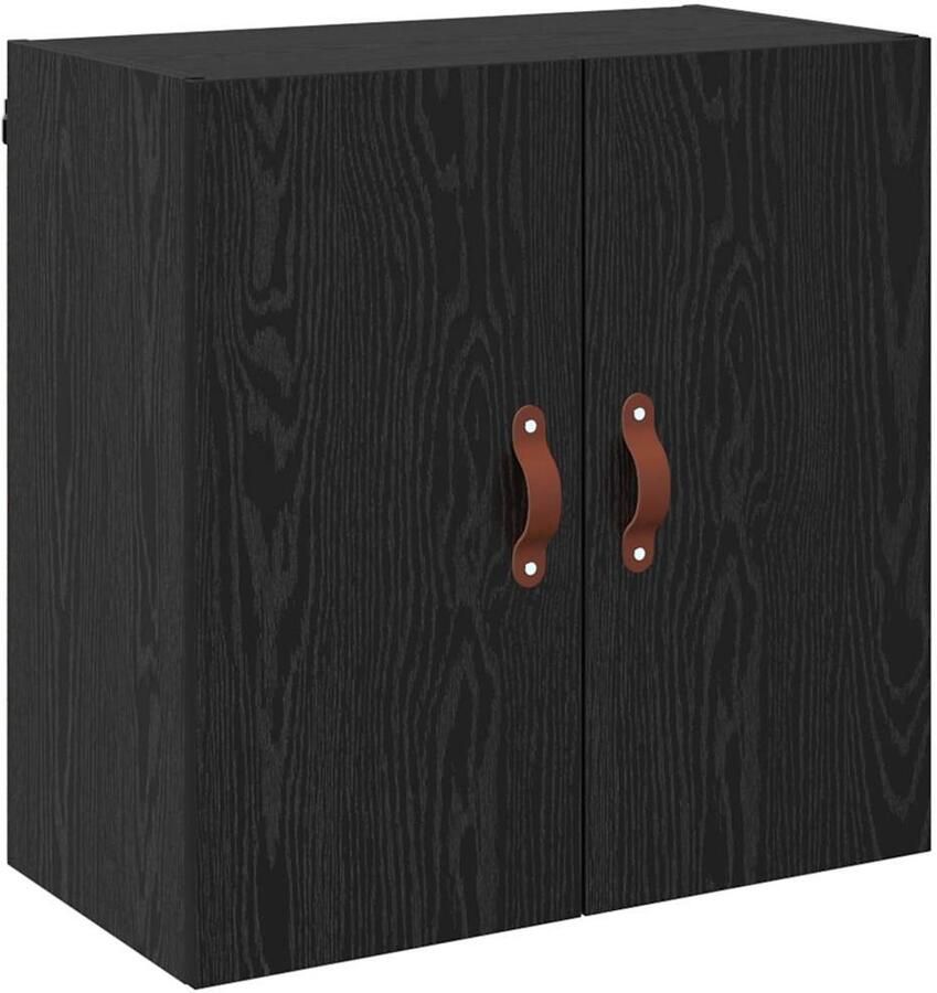 VidaXL Wandkast Zwart eiken 60 x 31 x 60 cm Bewerkt hout