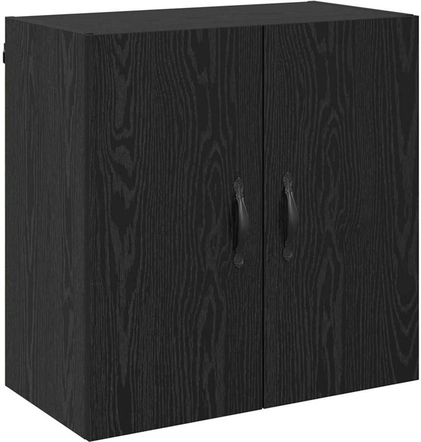 VidaXL Wandkast Zwart eiken 60 x 31 x 60 cm Bewerkt hout