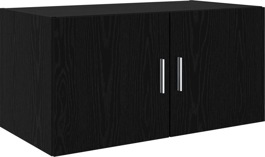 VidaXL Wandkast Zwart eiken 80 x 42.5 x 40 cm Bewerkt hout