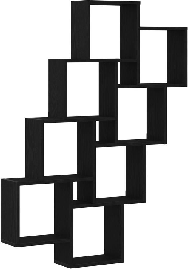 VidaXL Wandplank Zwart Eiken Bewerkt Hout 90 x 15 x 119.4 cm Opslag - Foto 2