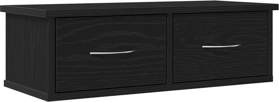 VidaXL Wandkast Zwart Eiken Bewerkt Hout 60 x 26 x 18.5 cm Wandplank