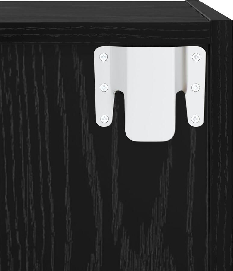 VidaXL Wandkasten 2 Stuks in Zwart Eiken 37 x 37 x 37 cm Bewerkt Hout - Foto 2