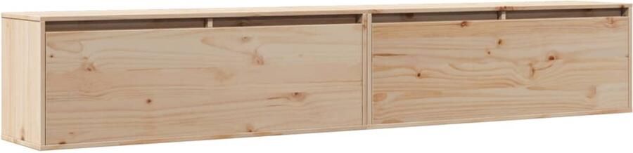 VidaXL Wandkasten 2 st 100x30x35 cm massief grenenhout Wandkasten Grenenhouten Kast Opbergkast Vintage Kast Landelijk Design