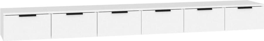 VidaXL Wandkasten Hoogglans Wit Bewerkte Hout 2 Stuks Wandkast Keukenopslag Badkamerkast Opslagmogelijkheden Houten Kast