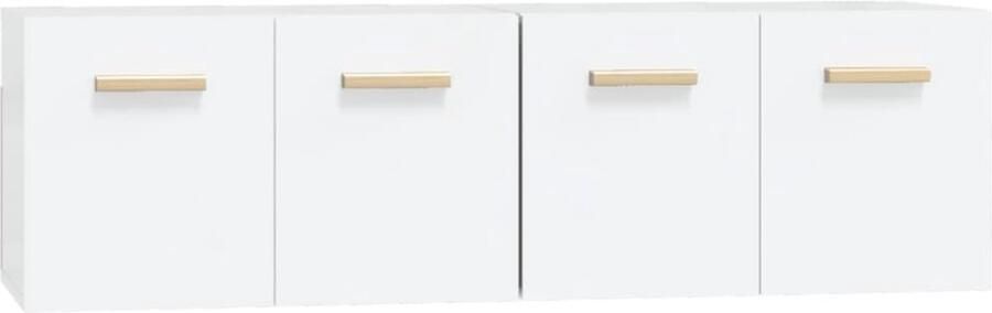 VidaXL Wandkasten 2 st 60x36 5x35 cm Wit Wandkast Kast Houten Kast Witte Kast Bergruimte Opslagoplossing Woonaccessoires Woondecoratie