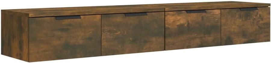 VidaXL Wandkasten 2 st 68x30x20 cm bewerkt hout gerookt eiken Wandkast Wandkasten Hangkast Hangende Kast